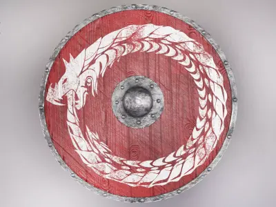 shield viking 01 game ready PBR 4k Low-poly 3D model