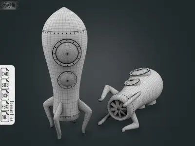SPACE ROCKET 3D model buy