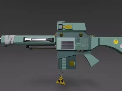 Stylized Gun Low-poly 3D model buy