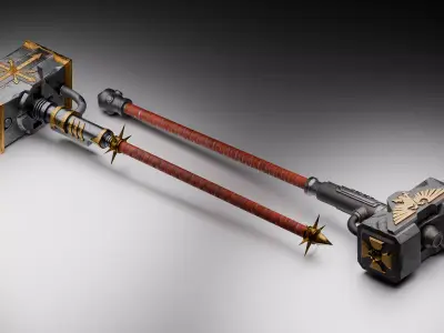 Hammer Warhammer Game Ready Model Low-poly 3D model
