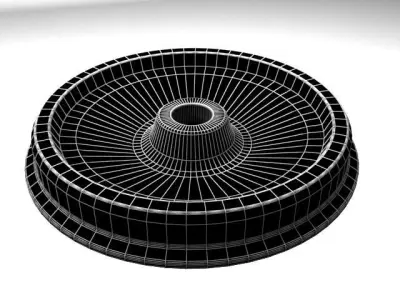 Train Wheel Low-poly 3D model