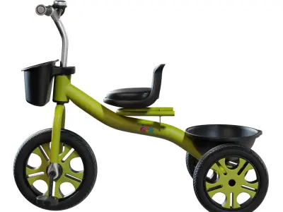 Childrens Tricycle Toy Low-poly 3D model