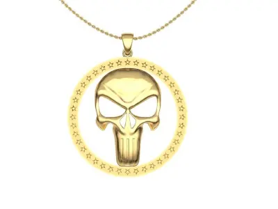 Punisher Justiceiro pendant skull 3D print model purchase