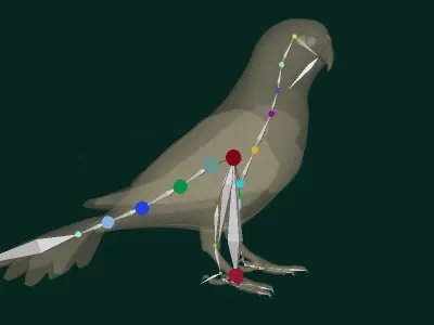 Budgerigar Budgie Bird Low-poly 3D model