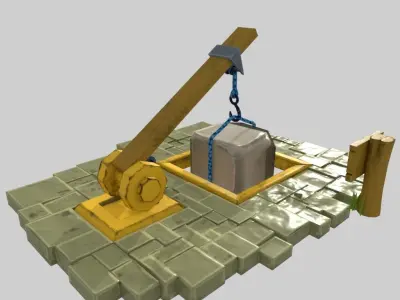 Low Poly Stone Quarry for Game or Animation Low-poly 3D model