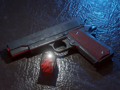 Colt 1911 Ultra realistic Game ready Rigged Gun 3D model Low-poly 3D model