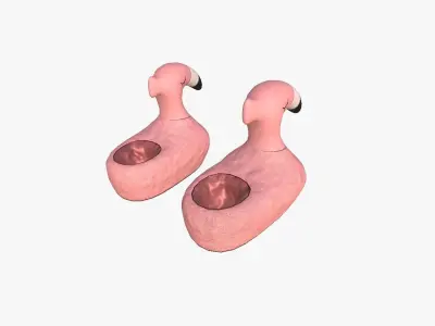 Slippers C01 Pink Flamingo - Costume Character Design Low-poly 3D model
