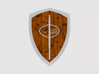 Medieval Battle Shield Low-poly 3D model purchase