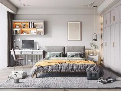 Cozy Bedroom Interior Scene  3D model purchase