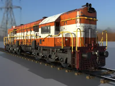 Indian Deisel Train Locomotive 3D model