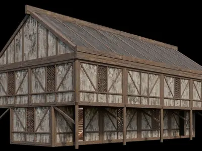 Medieval Houses 37- 4K Textures Game Ready Low-poly 3D model