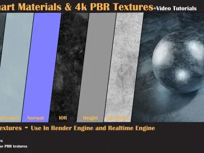 26 Smart Materials and 4K PBR Textures and Video Tutorial Texture