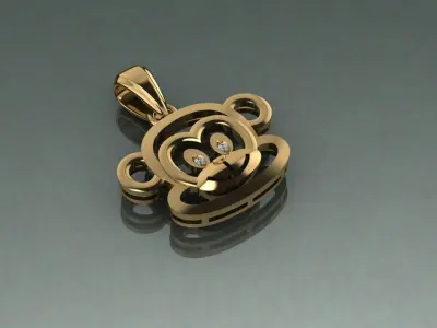 Monkeys pendant  3D print model