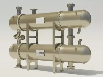 Shell and Tube Heat Exchanger 3D 3D model