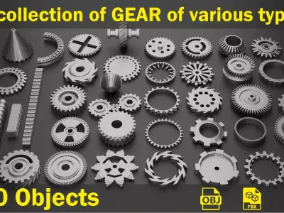 A collection of Gear of various types 3D model
