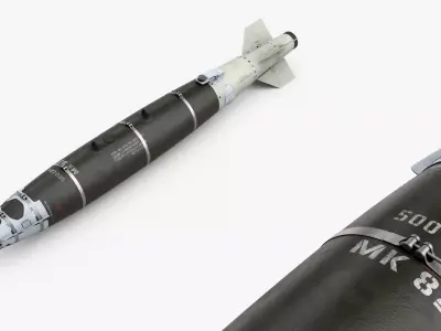 GBU-54 LJDAM Laser-Guided Smart Bomb Black 3D model