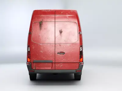 Generic Rusted Euro Long Panel Van Low-poly 3D model