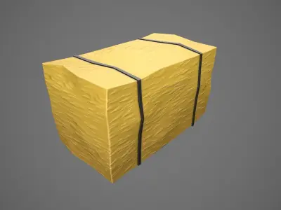 Stylized Hay Bale Low-poly 3D model