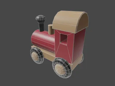 Low Poly Toy Train Free low-poly 3D model