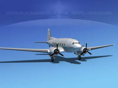 Douglas DC-3 Aigle Azure 3D model