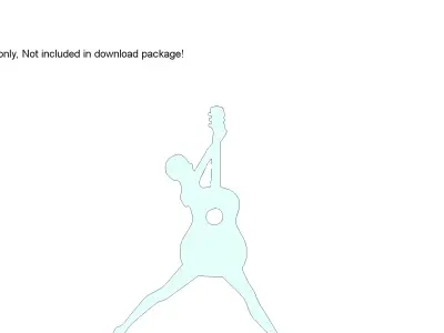 Guitar Woman Silhouette Mold for Wall Art Decor 3D model