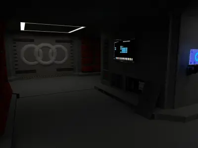 Starbase sci-fi spacecraft Free low-poly 3D model