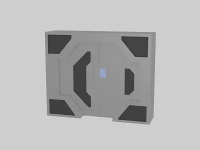Lowpoly Space Gateway Low-poly 3D model