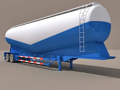 Blue Bottom Tanker Trailer 06 3D model