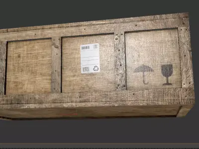 wooden crate PBR 4K Low-poly 3D model purchase