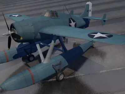 Grumman F4F-3S Wildcatfish 3D model