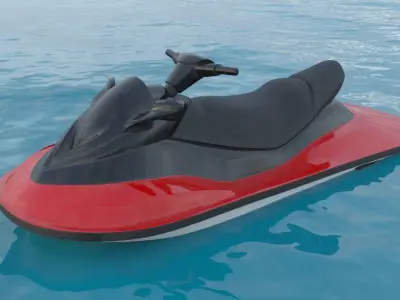 Jet Ski Low-poly 3D model by BradCG3D