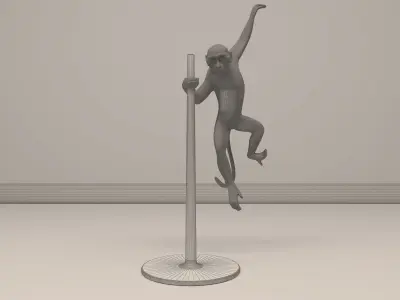 Monkey statue in Gold  3D model