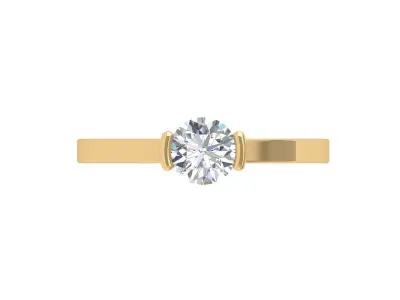 Solitaire Engagement Ring 3D print model 69