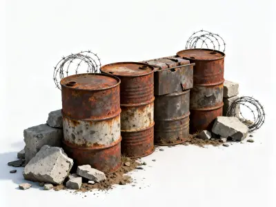 Post-Apocalyptic Oil Barrel Barricade 3D Model Low-poly 3D model