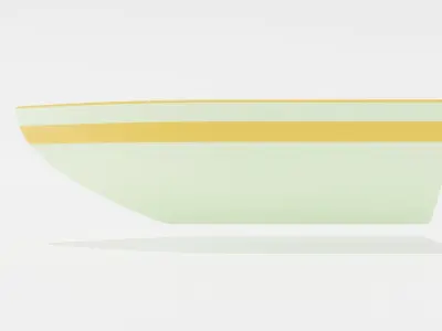 Boat with seat in ocean Low-poly 3D model