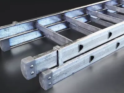 Aluminum Extension Ladder 3D Model Low-poly 3D model