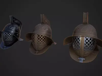 Murmillo gladiator helmet Low-poly 3D model