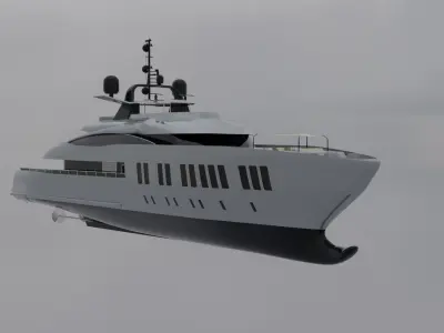 Alia Yachts Samurai - Yacht with full Interior Low-poly 3D model