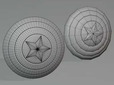 Captain America Shield - Blender Low-poly 3D model