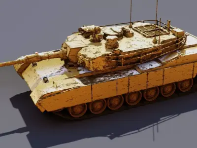tank for games Low-poly 3D model