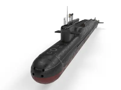 delta class submarine Low-poly 3D model