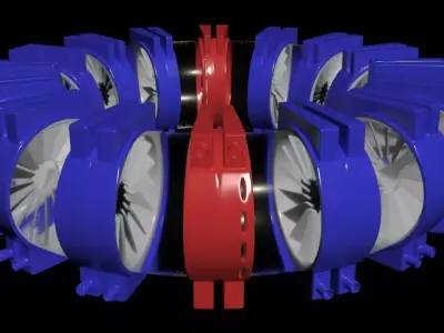 Aeroloop - Rim Driven - Dutch Wind Generator - Concept 3D model