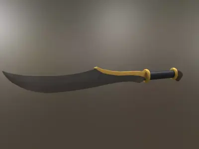 3D elven blade Low-poly 3D model