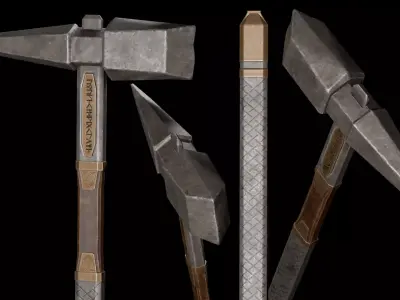 Hammer Low-poly 3D model Low-poly 3D model buy