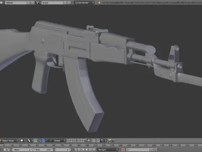 High-Poly AK-47 ak - rifle 3D model