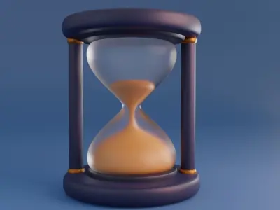 Cartoon Hourglass Low-poly 3D model