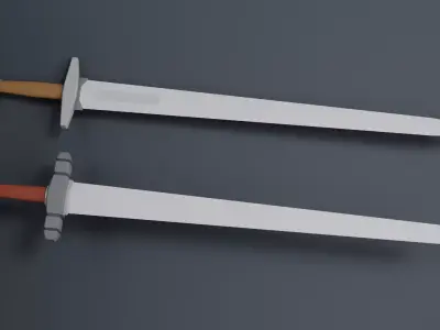 Simple RPG Low Poly weapons  Free low-poly 3D model