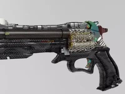 Unusual souvenir revolver 3D model