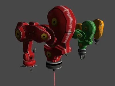 Cartoon industrial robots Low-poly 3D model