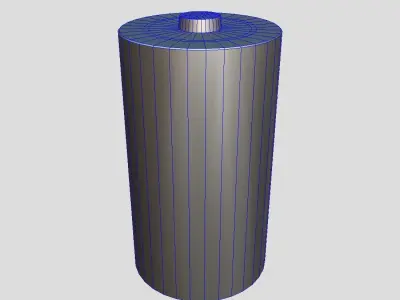 Battery D energized Low-poly 3D model